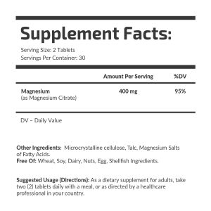 Банка Magnesium Citrate 200 mg Fuel Up 60 шт, вигляд під кутом.