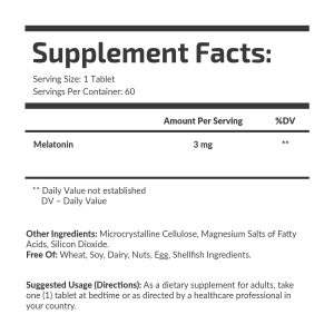 Банка Melatonin 3 mg Fuel Up 60 шт, вигляд під кутом.